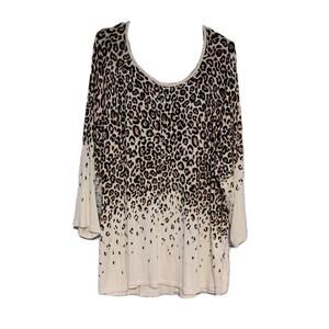 Womens 2XL Leopard Print Shirt Top Soft Stretch Multiples Brand